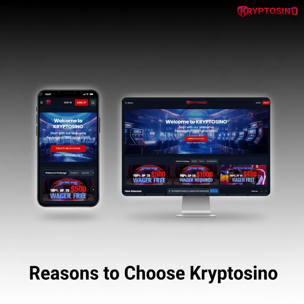 Reasons to choose Kryptosino: wager-free bonus, fast crypto payouts, strong live odds, clear promos, mobile-ready in Canada.